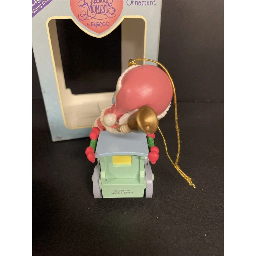Precious Moments - Brighten Up/Light Up Ornament - Boy on Train 1998